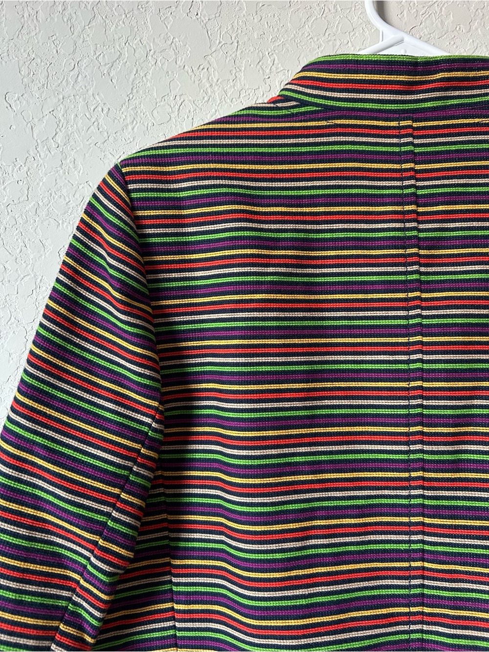 Talbots Mandarin Collar Multi Colored Striped Button Front Blazer - Picture 7 of 8